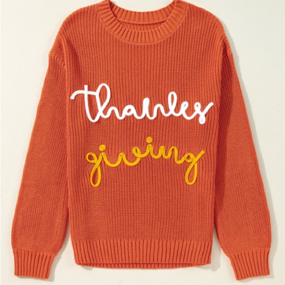 Orange Thanksgiving Sweater - Picture 2 of 3